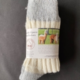 Abolengo de Alpaca アルパカソックスナチュラル 靴下 ドイツ ホワイト／ライトグレー