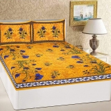 ベッドシーツ リゾート コットン クイーンサイズ 232 x 218cm RajasthaniKart Floral